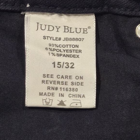 Judy Blue Tummy Control Wide Leg Crop in Dark Navy, Size 15/32, Style 88807 - Picture 7 of 9